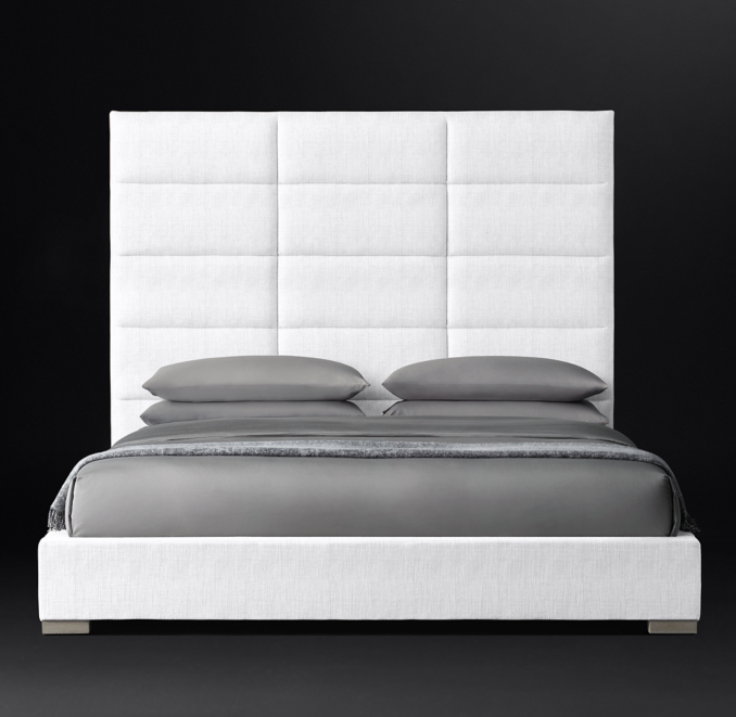 Modena Panel Rectangular Channel Fabric Platform Bed