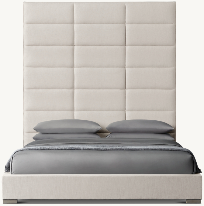 Modena Panel Rectangular Channel Fabric Platform Bed | RH