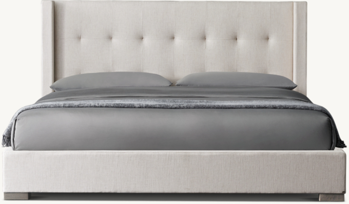 Modena Fabric Box-Tufted Shelter Platform Bed | RH