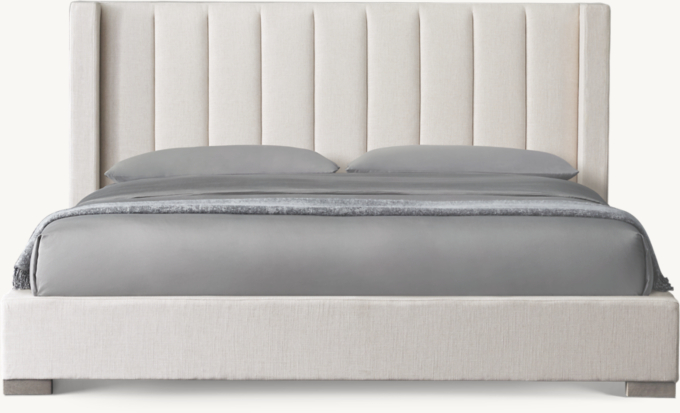 Modena Fabric Vertical Channel Shelter Platform Bed RH