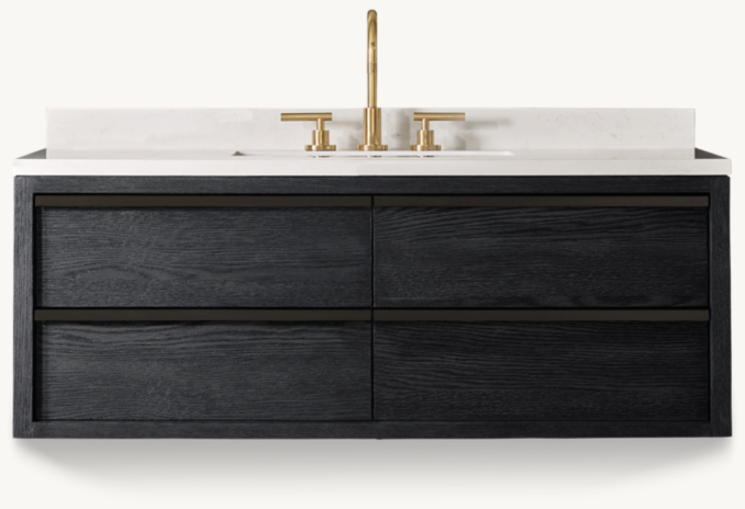 Front view of Bezier Single Extra-Wide Floating Vanity 