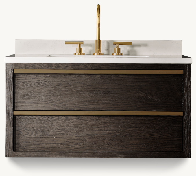 Front view of Bezier Single Floating Vanity 
