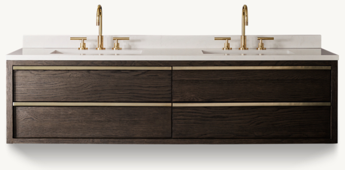 Front view of Bezier Double Floating Vanity 