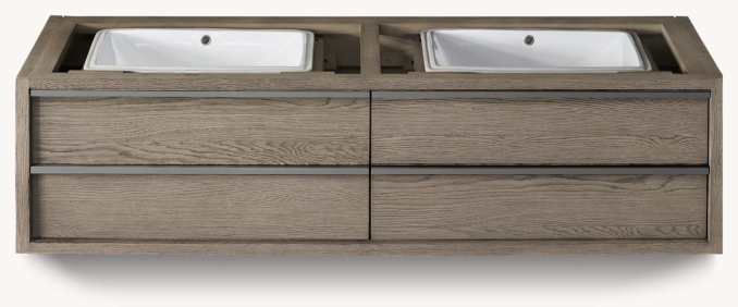 Bezier Double Floating Vanity Base