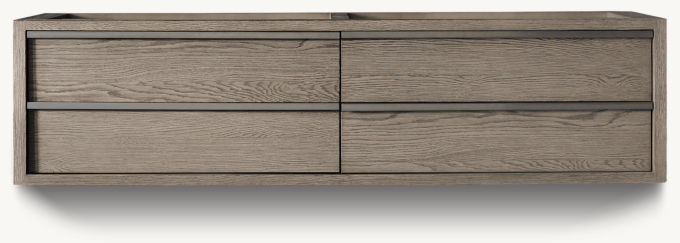 Bezier Double Floating Vanity Base