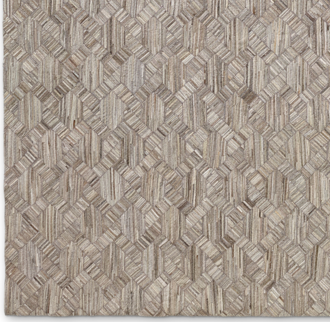Cowhide Marquetry Rug Swatch - Grey