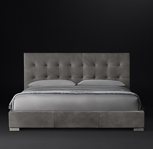 Leather Beds Rh Modern, Leather Modern Bed