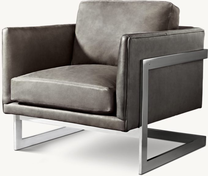 Milo Baughman Model #3426 Leather Chair, 1968 - Metal Base