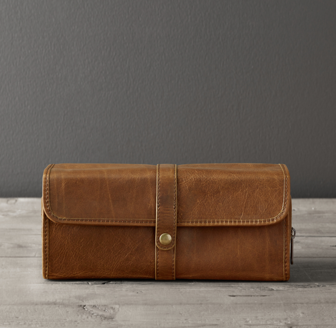 leather hanging dopp kit