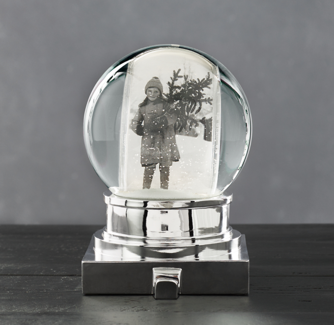 Starry Light Photo Snow Globe Stocking Holder