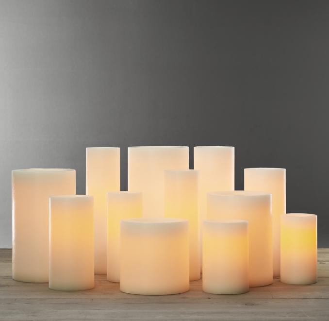 BatteryOperated Wax Flameless Pillar Candle