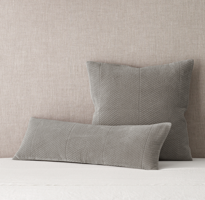 Velvet Chevron Stitch Square Sham