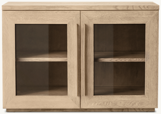 Front view of Machinto Glass Double-Door Sideboard 