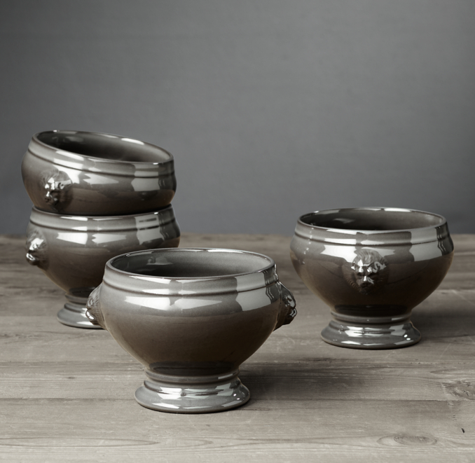 Revol Classic French Porcelain Lion's Head Bowl (Set of 4)