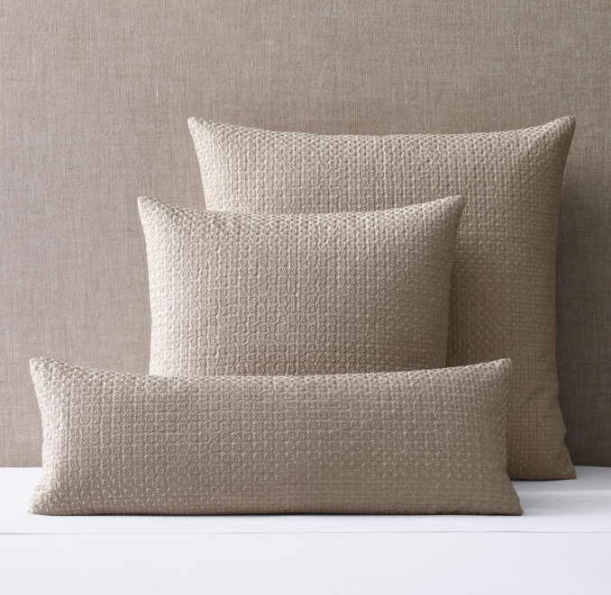 Metallic Embroidered Linen Pillow Cover