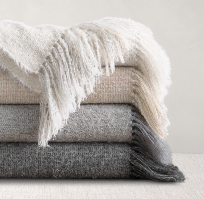Alpaca Bouclé Weave Oversized Bed Throw