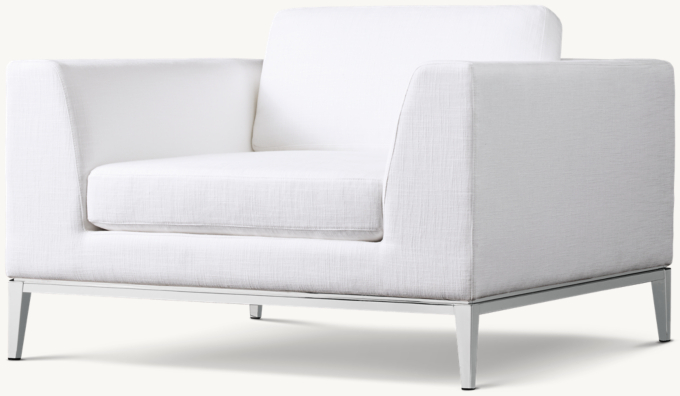 Sillón con brazos geométricos Italia - Base de metal