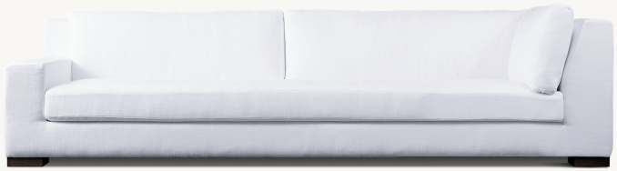 Front view of Modena Track Arm Left-Arm Return Bench-Seat Sofa 