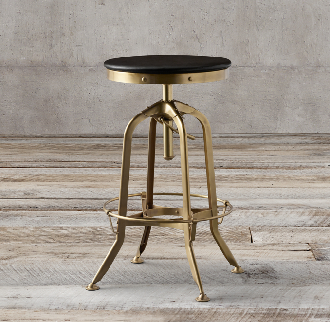 1940s Vintage Toledo Leather Bar Stool