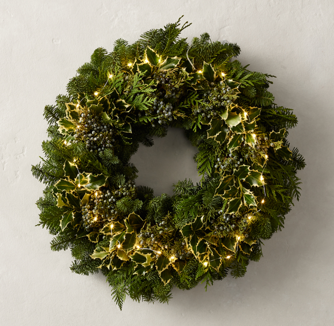 Fresh Cut Wreath - Holly & Juniper | RH
