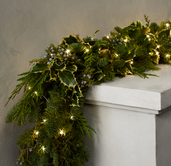 Fresh Cut Garland Holly & Juniper