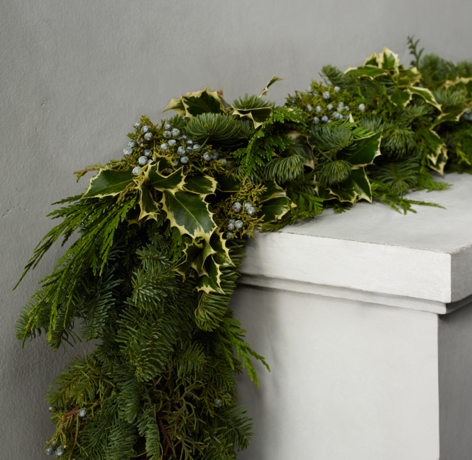 Fresh Cut Garland Holly & Juniper