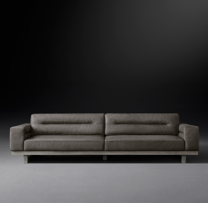 Front view of Durrell Leather Sofa 