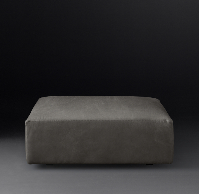 Klaus Modular Leather EndofSectional Ottoman