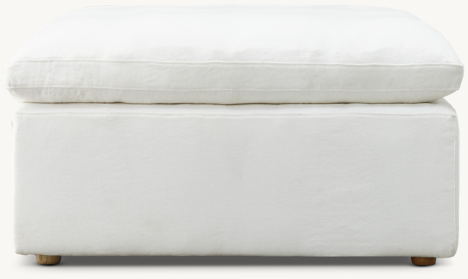 Front view of Petite Cloud Track Arm Ottoman 