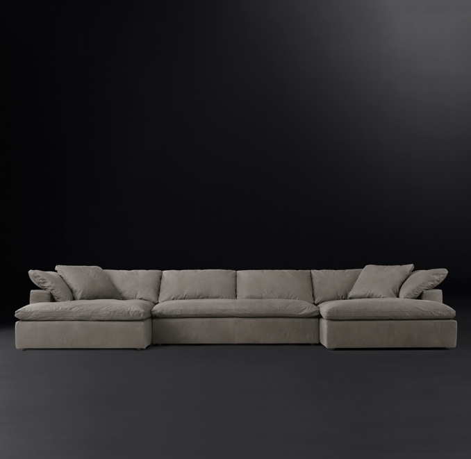 Cloud Leather UChaise Sectional