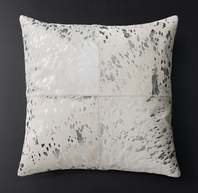 Metallic Cowhide 4Panel Pillow Cover Square