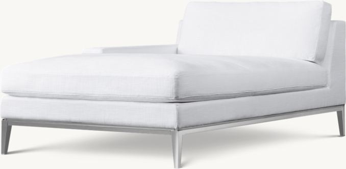 Three Quarter view of Italia Track Arm Left-Arm Chaise - Metal Base 