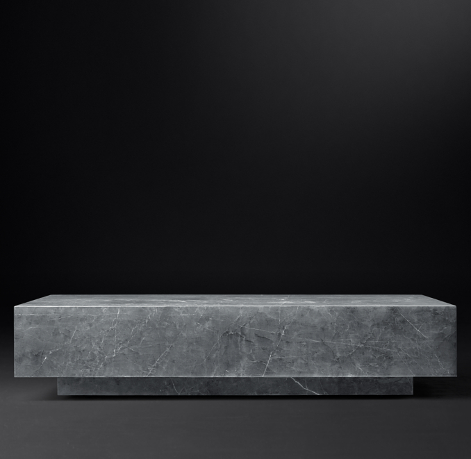 Front view of Marble Plinth Coffee Table 