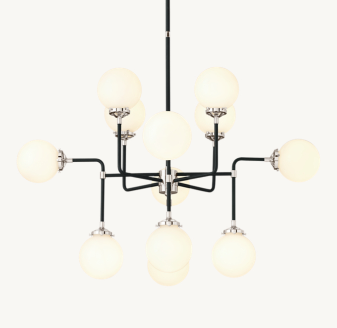 Bistro Globe Milk Glass Chandelier 42\"