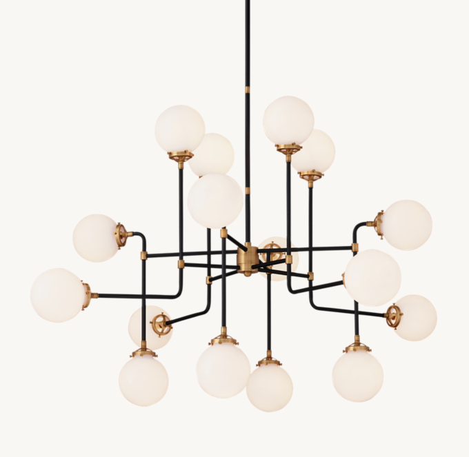 Bistro Globe Milk Glass Chandelier 56\"