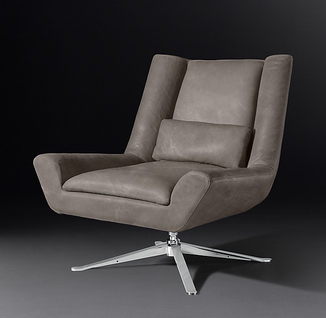 Luke Leather Swivel Chair, Contemporary Leather Swivel Chairs