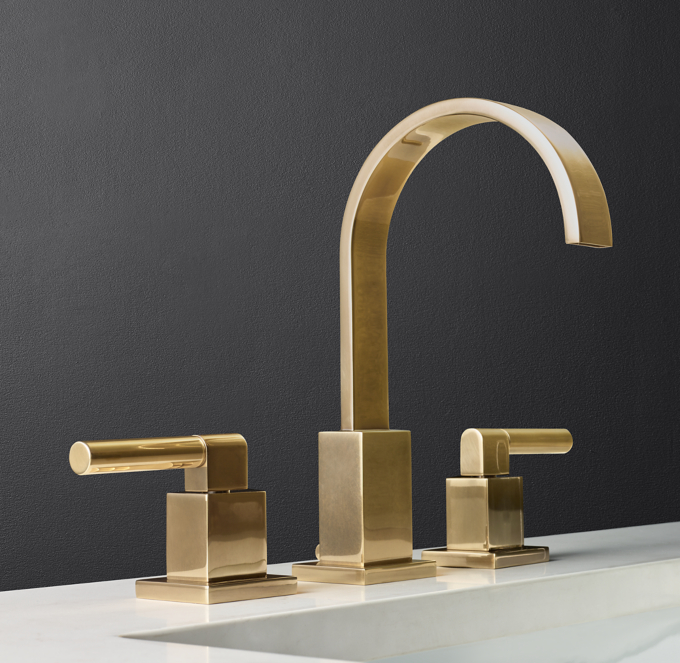 Modern Lever-Handle 8&#34; Widespread Gooseneck Faucet