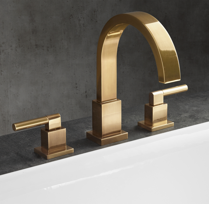 Modern Lever-Handle Deck-Mount Tub Fill