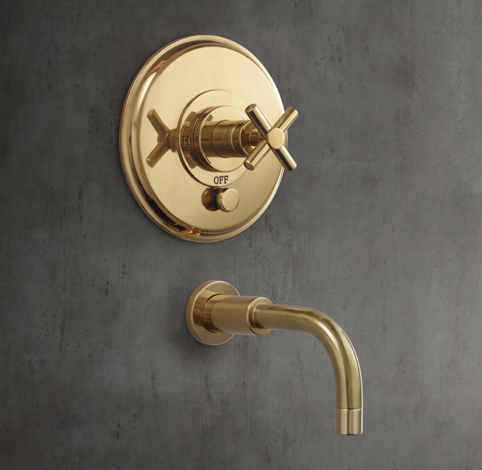 Sutton Cross Handle Balanced Pressure Tub Shower Valve Trim