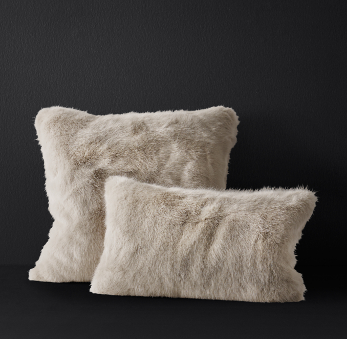 Ultra Faux Fur Pillow Cover Dune