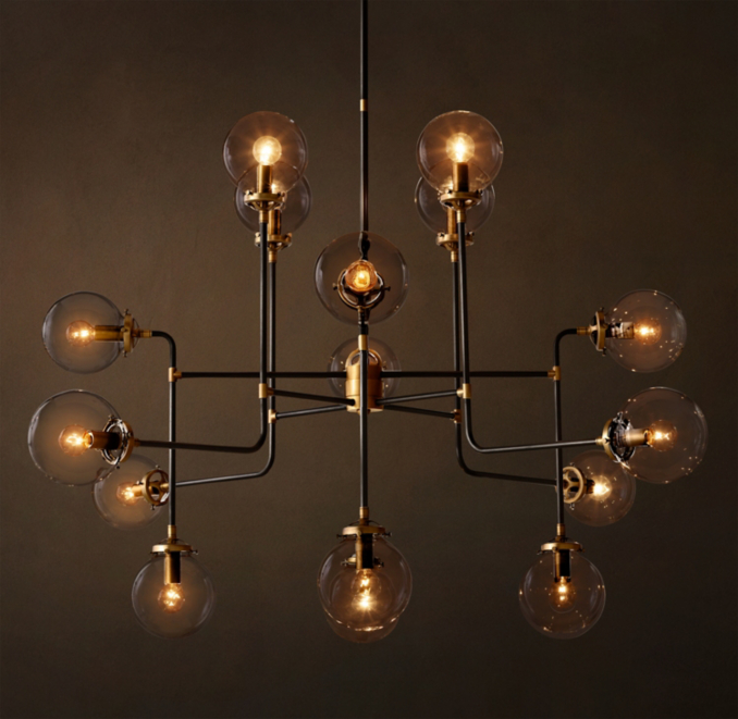 Bistro Globe Clear Glass Chandelier