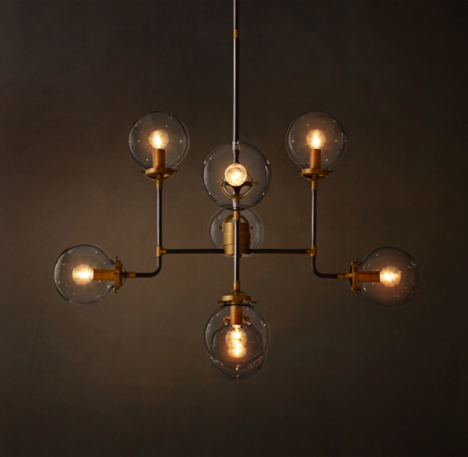 Bistro Globe Clear Glass Chandelier