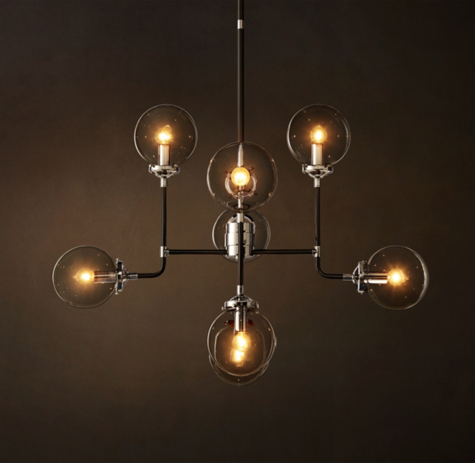 Bistro Globe Clear Glass Chandelier