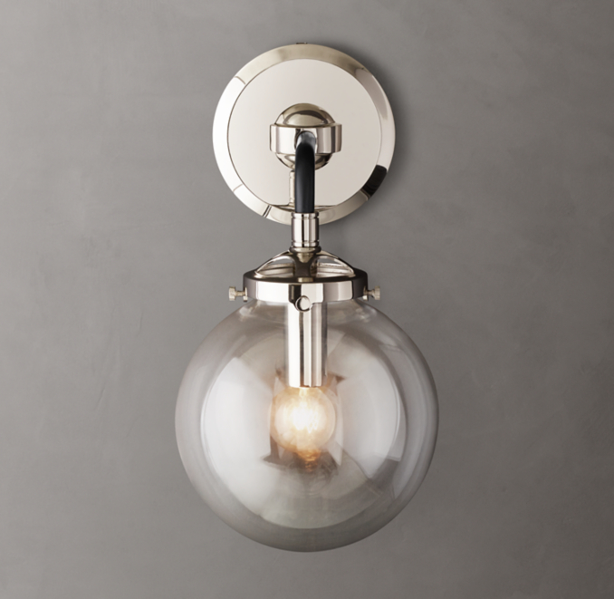 clear glass globe sconce