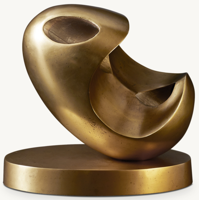 Front view of Abstract Solid Brass Sculpture 1 