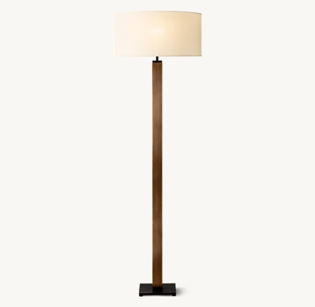 Square Column Floor Lamp, Round Column Floor Lamp With Shelves