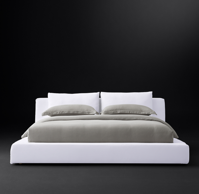Cloud Slipcovered Platform Bed | Modern Comfort