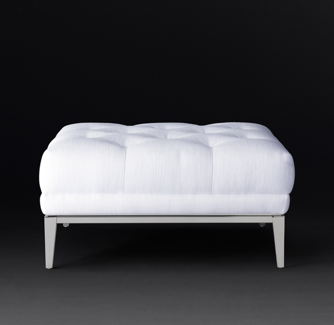 Front view of Petite Italia Chesterfield End-Of-Sectional Ottoman 
