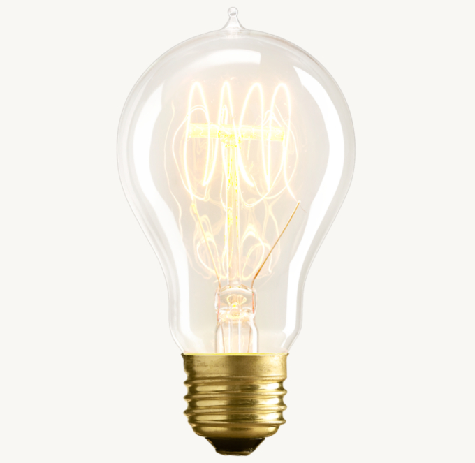 A19 Amber E26 Quad-Loop Filament Incandescent Bulb