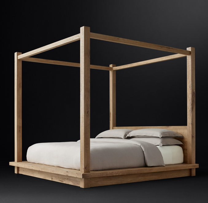 Reclaimed Russian Oak Canopy Bed